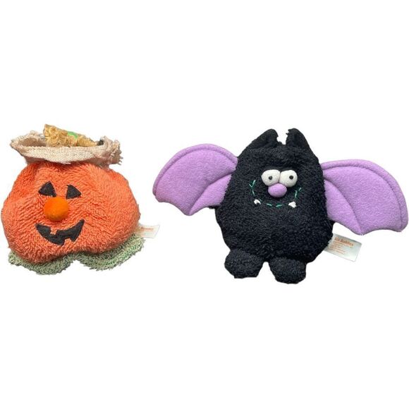 Russ Berrie Halloween Boo Buddies Plush Bundle Jack o Lantern Pumpkin and Vampir - Picture 1 of 15